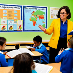 **

"A kindergarten teacher fully clothed in modest professional attire, reading a storybook to a group of diverse children in a bright, colorful classroom with educational posters on the walls, safe for work, appropriate content, family-friendly, perfect anatomy, correct proportions, well-formed hands, proper finger count, natural body proportions, professional illustration, high quality."

**