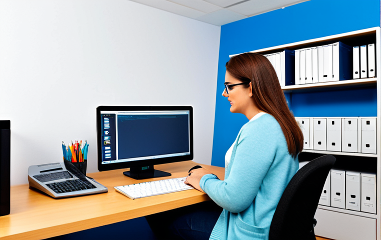 유아교육지도사로서의 교육 자료 보관법 - Digital Resource Management**
"A professional and organized early childhood educator, fully clothed...
