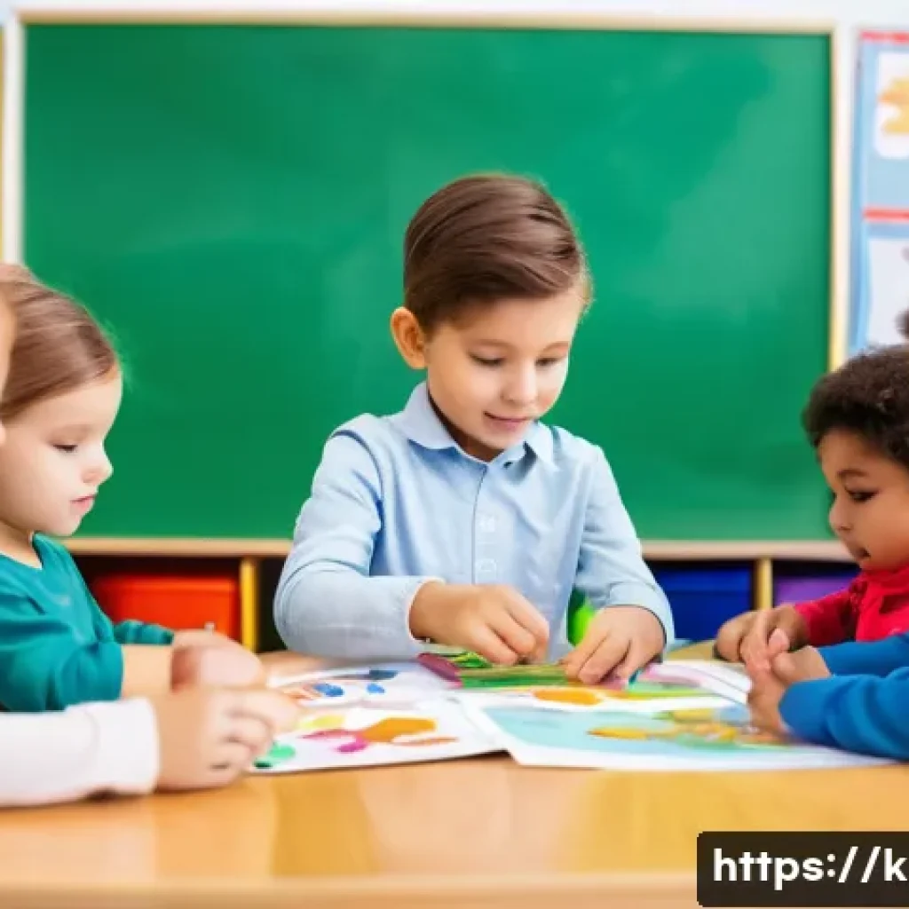 유아교육지도사 경력 관리 및 정리법 - A warm and inviting scene in a brightly lit early childhood classroom. An experienced female educato...