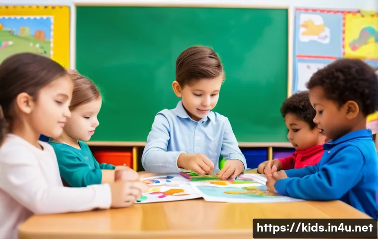 유아교육지도사 경력 관리 및 정리법 - A warm and inviting scene in a brightly lit early childhood classroom. An experienced female educato...