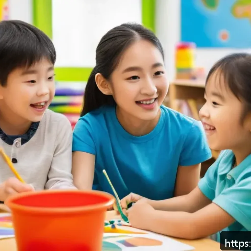 유아교육지도사와 연계된 다른 직업군 - A cheerful early childhood education instructor leading a creative after-school program for elementa...