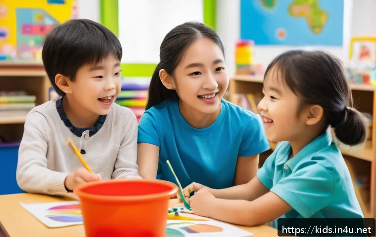 유아교육지도사와 연계된 다른 직업군 - A cheerful early childhood education instructor leading a creative after-school program for elementa...