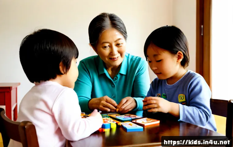 Home 30 유아교육지도사 퇴직 후 활용 가능한 스킬 - Photorealistic retired early childhood education specialist leading a small creative learning worksh...